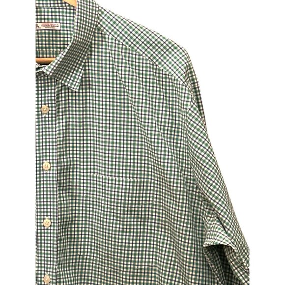 Thomas Mason Men's Green Blue White Preppy Plaid Button Down Shirt Quiet Luxury - Picture 2 of 6